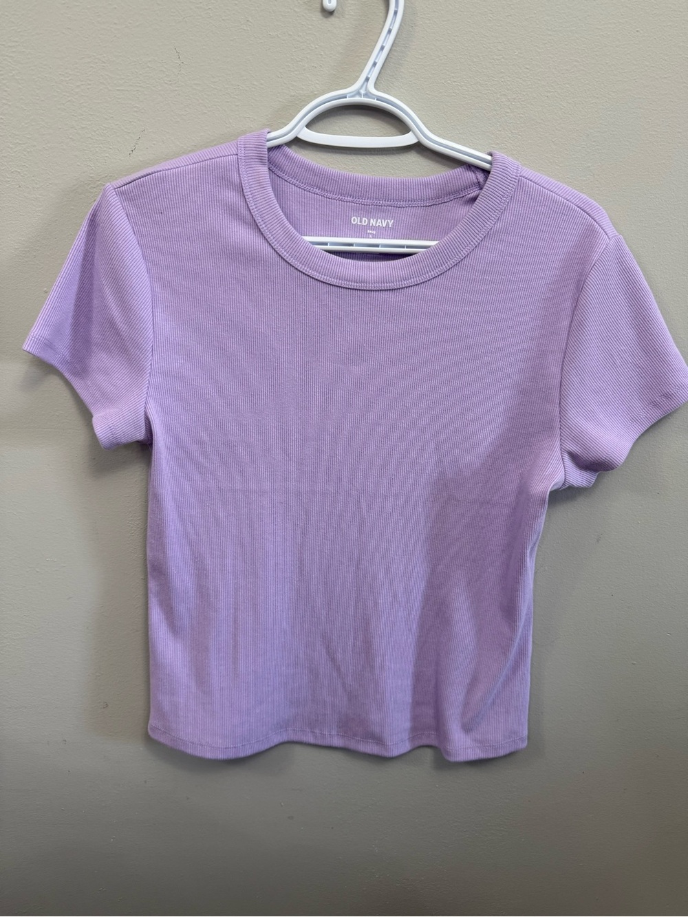 🔥2 for $10🔥 Old Navy Women's Lavender Ribbed Short-Sleeve Tee Large